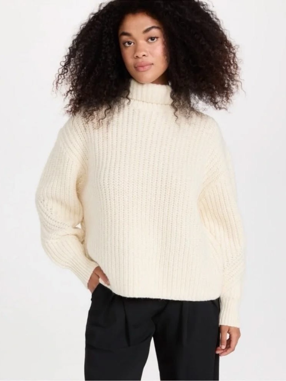 A.L.C. Clayton Crisscross Open-Back Turtleneck Sweater Size S